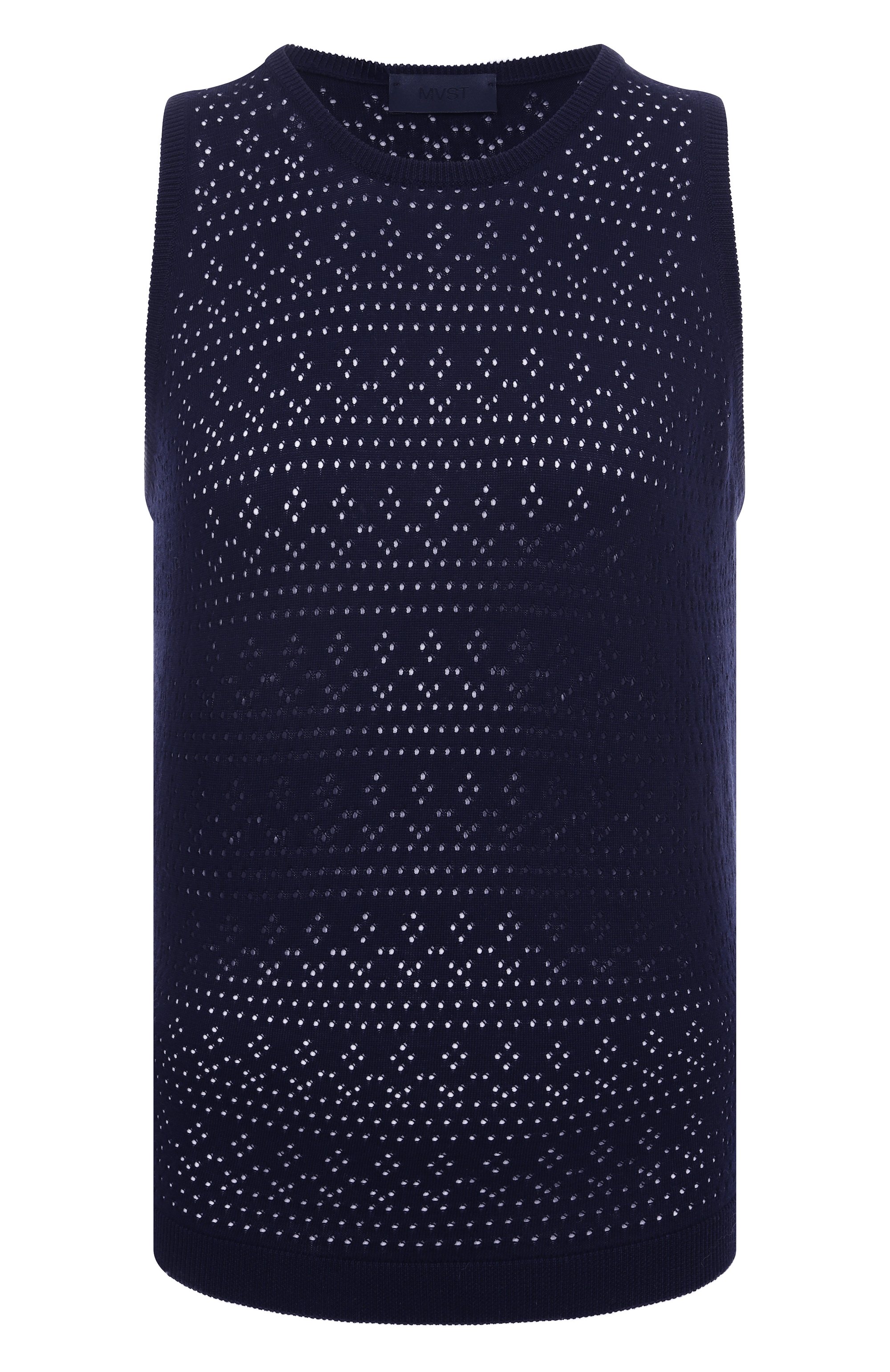 Хлопковый топ MVST синего цвета по цене 75250 руб., арт. WS60-1531MU, фото 1 Хлопковый топ MVST, арт. WS60-1531MU, фото 1