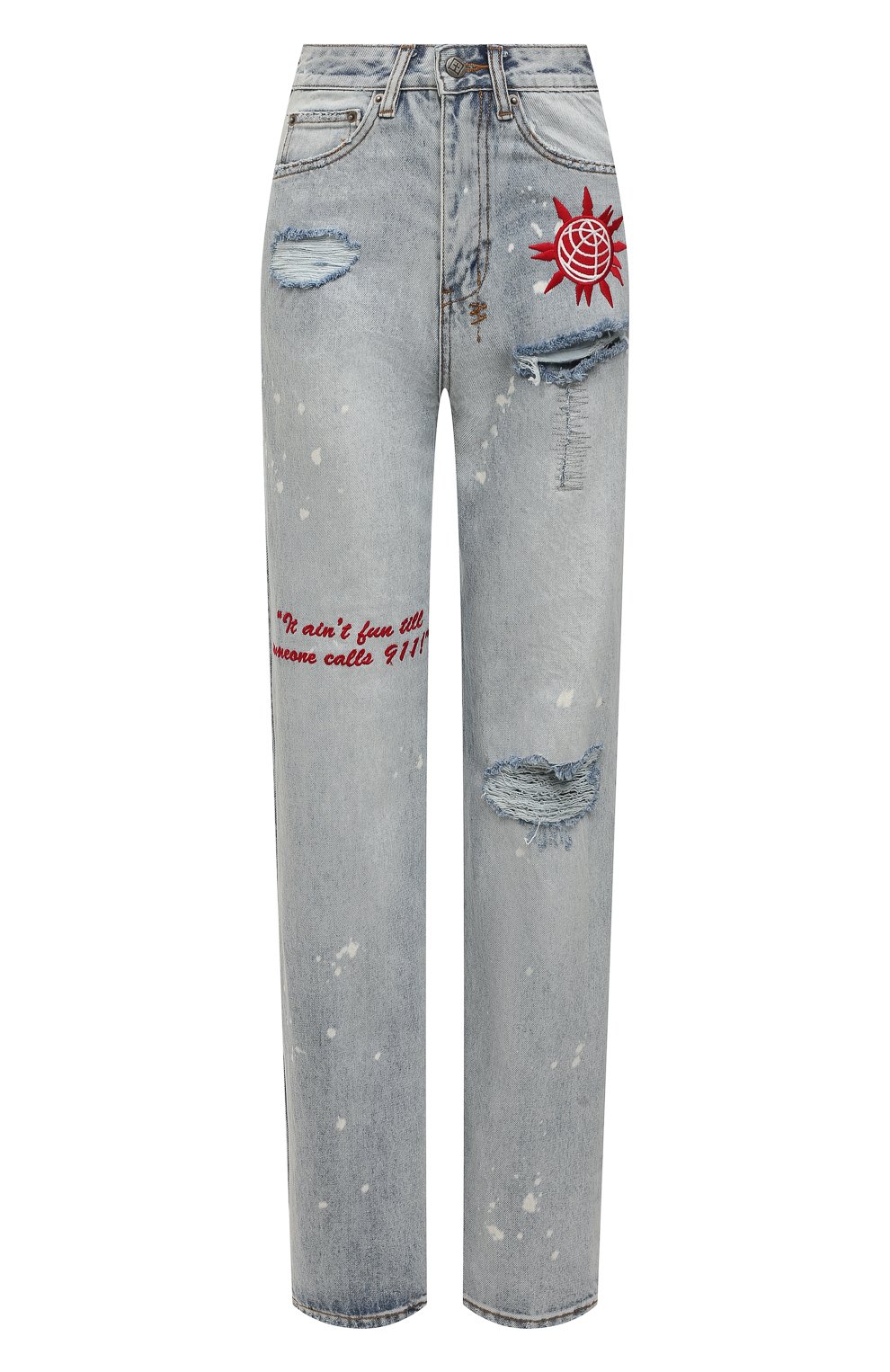 Джинсы KSUBI голубого цвета по цене 51550 руб., арт. WKUS22DJ01, фото 1 Джинсы KSUBI, арт. WKUS22DJ01, фото 1