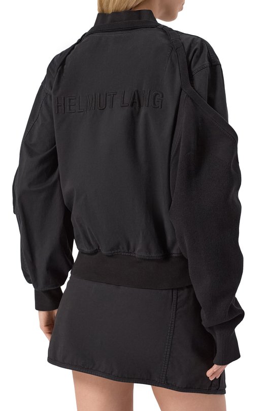 Хлопковый бомбер Helmut Lang P03HW102 Чёрный  P03HW102 Фото 4
