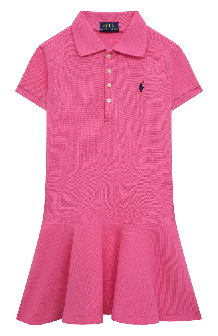 Детское хлопковое платье POLO RALPH LAUREN розового цвета, арт. 313624740 | Фото 1 (Рукава: Короткие; Материал внешний: Хлопок; Девочки Кросс-КТ: Платье-одежда; Случай: Повседневный; Драгоценные камни: Проставлено; Материал сплава: Проставлено; Ростовка одежда: 8 лет | 128 см)