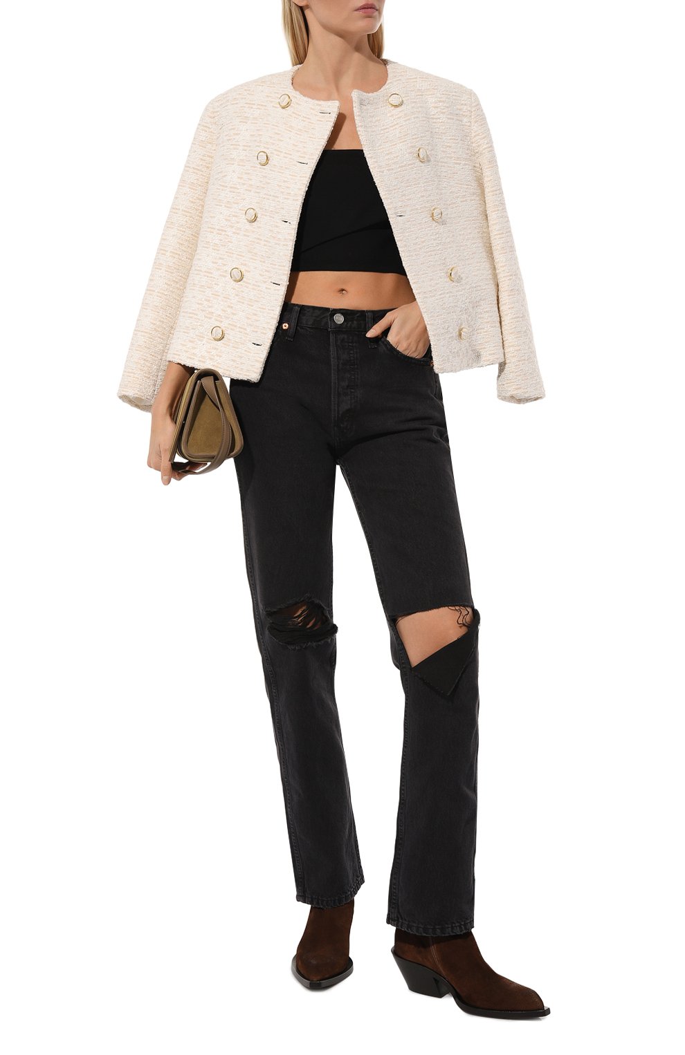 Джинсы RE/DONE черного цвета по цене 35150 руб., арт. 184-3WHRL, фото 2 Джинсы RE/DONE, арт. 184-3WHRL, фото 2