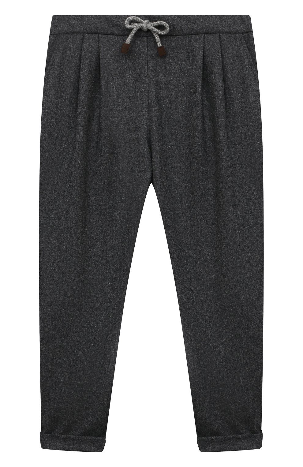 Шерстяные брюки BRUNELLO CUCINELLI темно-серого цвета по цене 49500 руб., арт. B038PP113A, фото 1 Шерстяные брюки BRUNELLO CUCINELLI, арт. B038PP113A, фото 1