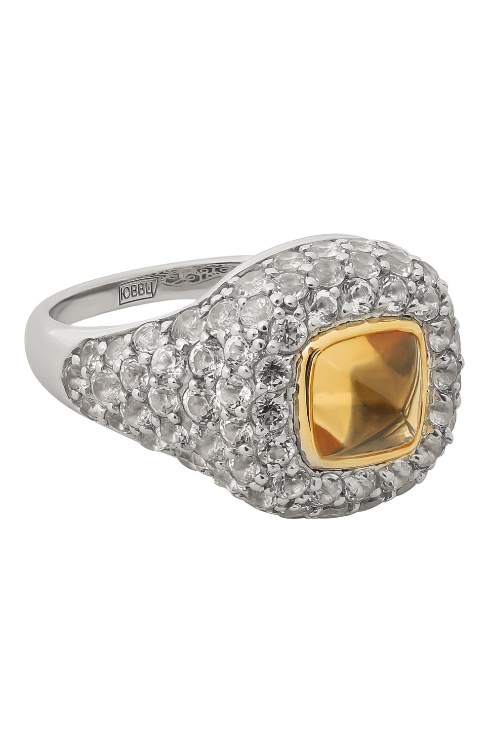 Кольцо-печатка с цитрином SECRETS JEWELRY серебряного цвета по цене 34910 руб., арт. ПЦКП915, фото 1 Кольцо-печатка с цитрином SECRETS JEWELRY, арт. ПЦКП915, фото 1