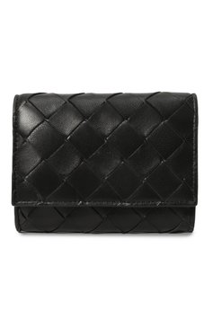 Женские кожаное портмоне BOTTEGA VENETA черного цвета, арт. 749928/VCPP3/8425 | Фото 1 (Материал: Натуральная кожа; Материал сплава: Проставлено; Нос: Не проставлено)