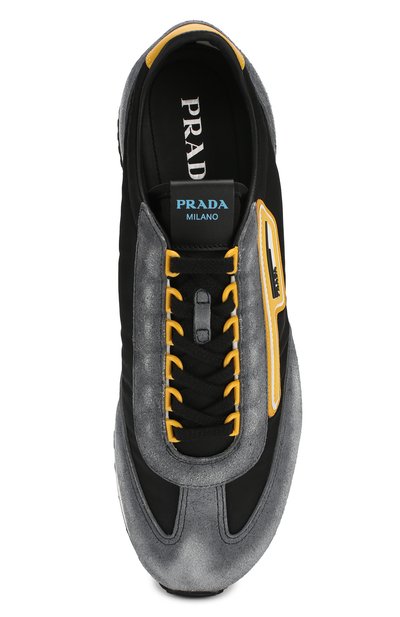 Комбинированные кроссовки PRADA черного цвета по цене 73000 руб., арт. 2EG276-3KUY-F0002, фото 5 Комбинированные кроссовки PRADA, арт. 2EG276-3KUY-F0002, фото 5
