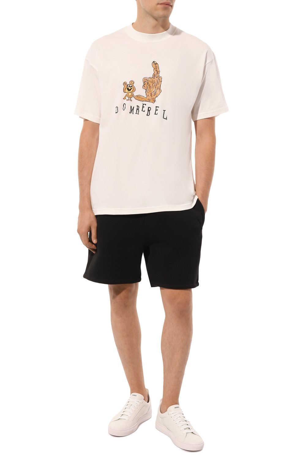 Хлопковая футболка DOMREBEL кремового цвета по цене 15400 руб., арт. M FRIENDLY/TSHIRT, фото 2 Хлопковая футболка DOMREBEL, арт. M FRIENDLY/TSHIRT, фото 2