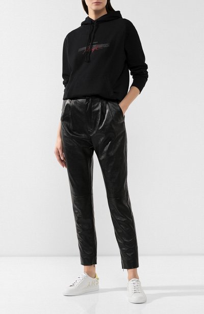 Хлопковое худи SAINT LAURENT красного цвета по цене 89600 руб., арт. 590388/YBM02, фото 2 Хлопковое худи SAINT LAURENT, арт. 590388/YBM02, фото 2