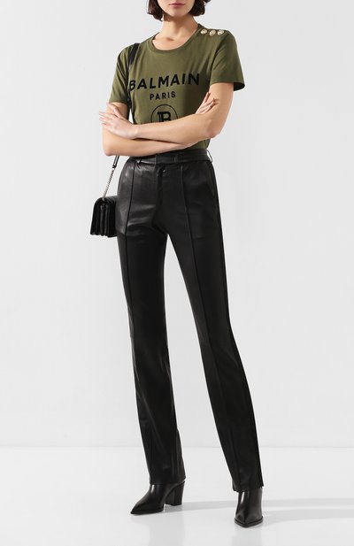 Кожаные брюки SPRWMN черного цвета по цене 185500 руб., арт. BTM-007-L/TAIL0RED PANT SATEEN TUX, фото 2 Кожаные брюки SPRWMN, арт. BTM-007-L/TAIL0RED PANT SATEEN TUX, фото 2