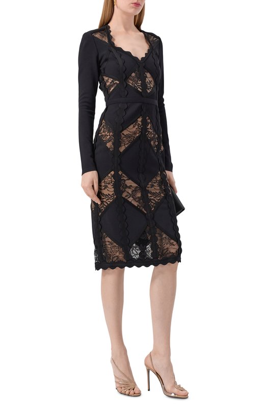 Платье из вискозы Elie Saab D0903NF25/KVL02 Чёрный  D0903NF25/KVL02 Фото 2