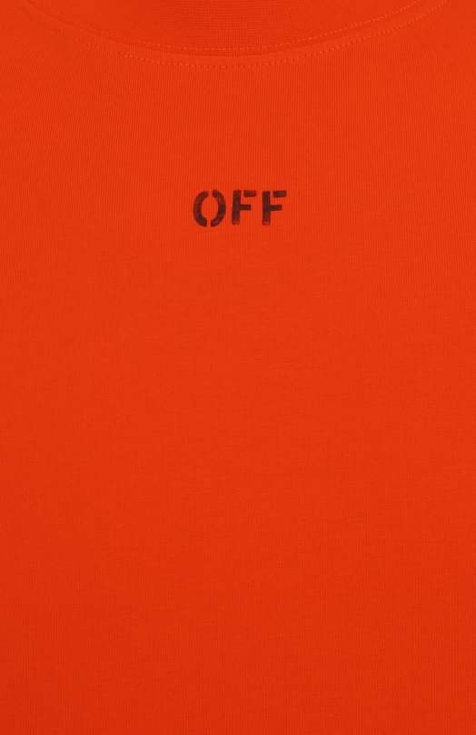 Хлопковая футболка Off-White 0MAA120S25JER00F Оранжевый  0MAA120S25JER00F Фото 6