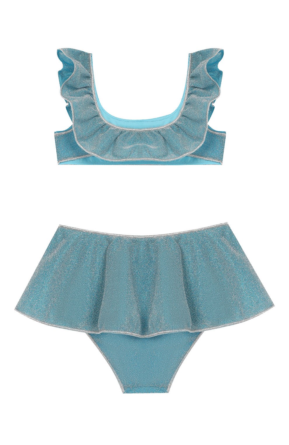 Раздельный купальник OSEREE голубого цвета по цене 14200 руб., арт. LFVS904 G/TW0 PIECE V0ILE LUREX, фото 2 Раздельный купальник OSEREE, арт. LFVS904 G/TW0 PIECE V0ILE LUREX, фото 2