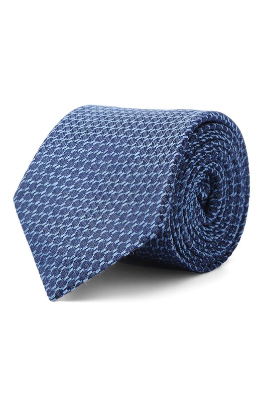 Галстук из шелка и льна Canali 18/HJ04547 Синий 18/HJ04547