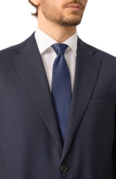 Шелковый галстук CANALI темно-синего цвета по цене 19950 руб., арт. 18/HJ04233, фото 2 Шелковый галстук CANALI, арт. 18/HJ04233, фото 2