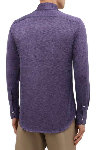 Хлопковая рубашка CANALI фиолетового цвета по цене 25500 руб., арт. L756/GN02381, фото 4 Хлопковая рубашка CANALI, арт. L756/GN02381, фото 4