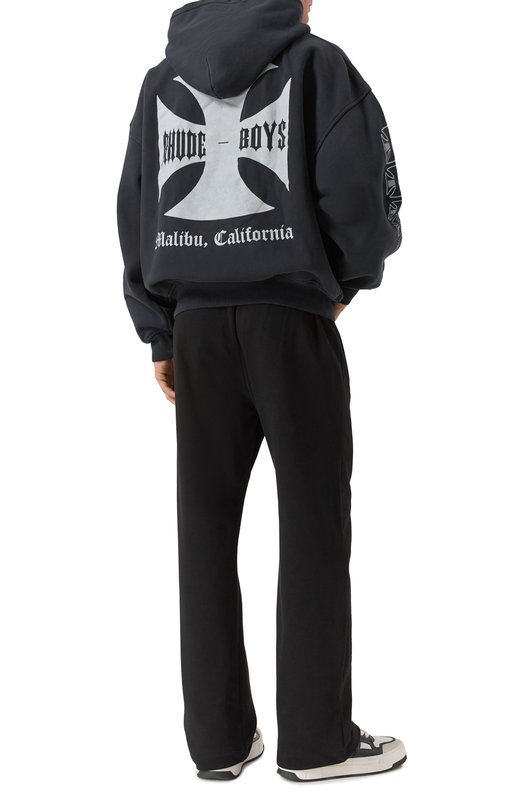 Хлопковое худи Rhude RHPF25H006012 Чёрный  RHPF25H006012 Фото 2