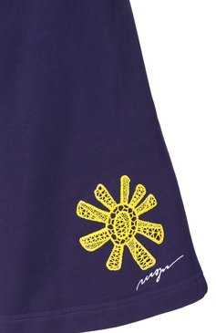 Женские хлопковые шорты MSGM темно-синего цвета, арт. 3841MDB75/257000 | Фото 6 (Драгоценные камни: Проставлено; Длина Ж (юбки, платья, шорты): Мини; Материал сплава: Проставлено; Стили: Кэжуэл; Материал внешний: Хлопок)