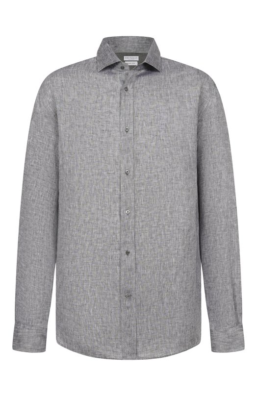 Льняная рубашка Brunello Cucinelli MM6840627 Серый MM6840627