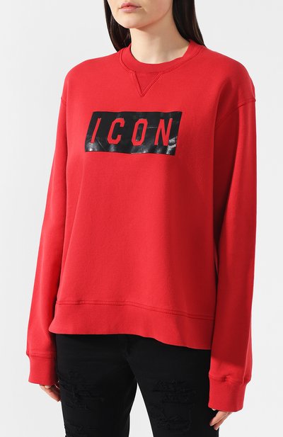Хлопковый пуловер DSQUARED2 красного цвета по цене 41900 руб., арт. S75GU0195/S25030, фото 3 Хлопковый пуловер DSQUARED2, арт. S75GU0195/S25030, фото 3