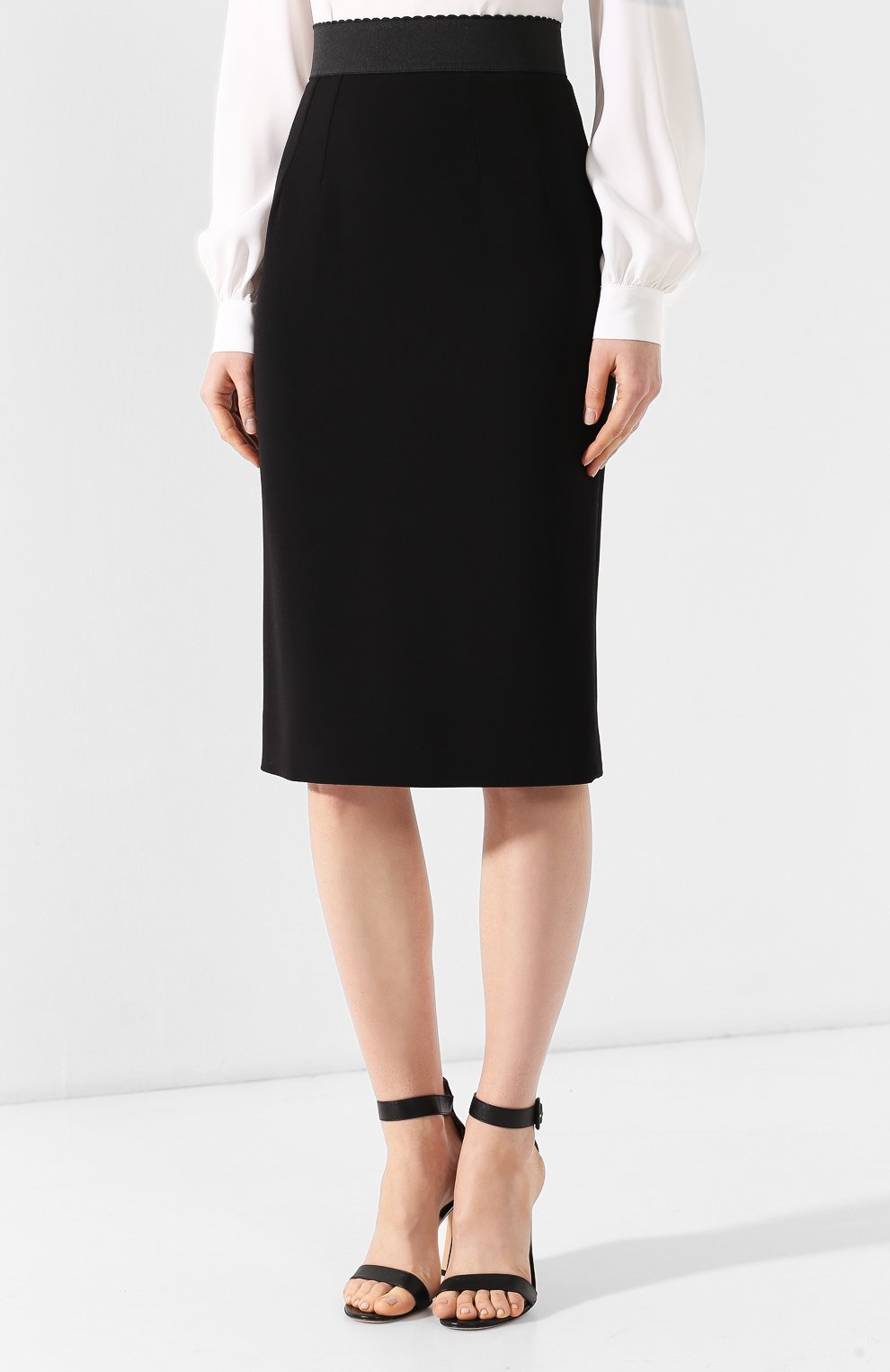 Шерстяная юбка DOLCE & GABBANA черного цвета по цене 72500 руб., арт. F4AQVT/FUBDY, фото 3 Шерстяная юбка DOLCE & GABBANA, арт. F4AQVT/FUBDY, фото 3