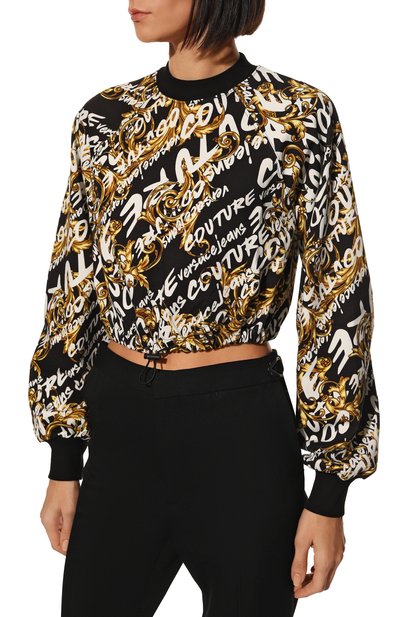 Хлопковый свитшот VERSACE JEANS COUTURE разноцветного цвета по цене 35250 руб., арт. 73HAI3A1-73DP301 EASY FELPA GARZATA PR./FS048, фото 3 Хлопковый свитшот VERSACE JEANS COUTURE, арт. 73HAI3A1-73DP301 EASY FELPA GARZATA PR./FS048, фото 3