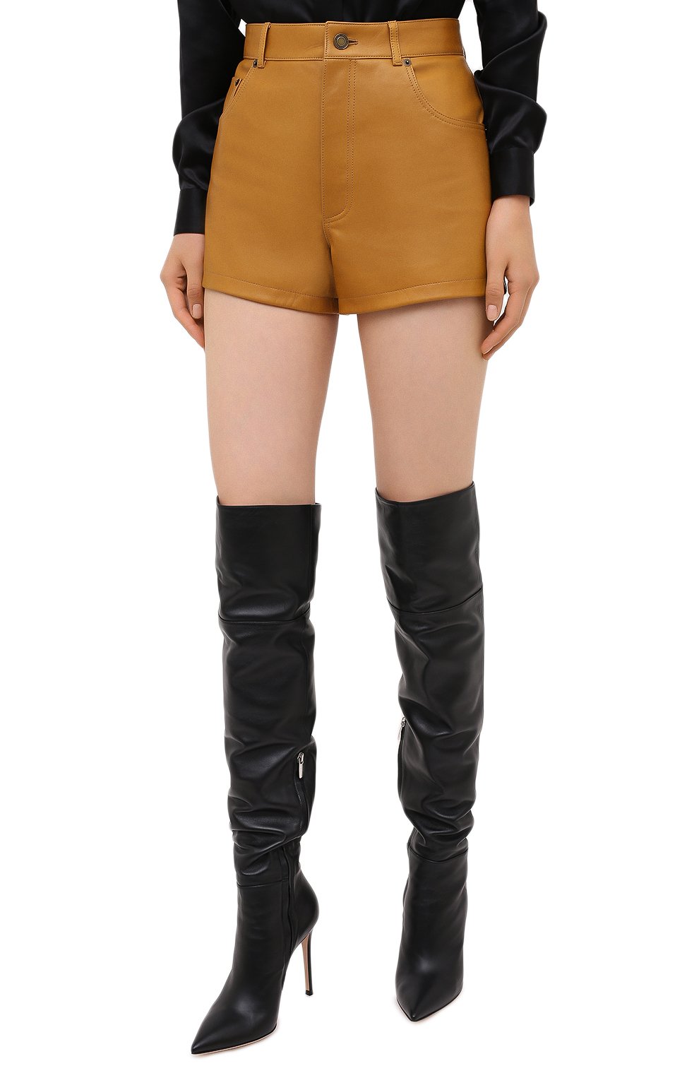 Кожаные шорты SAINT LAURENT, арт. 561313/Y50A2, фото 3