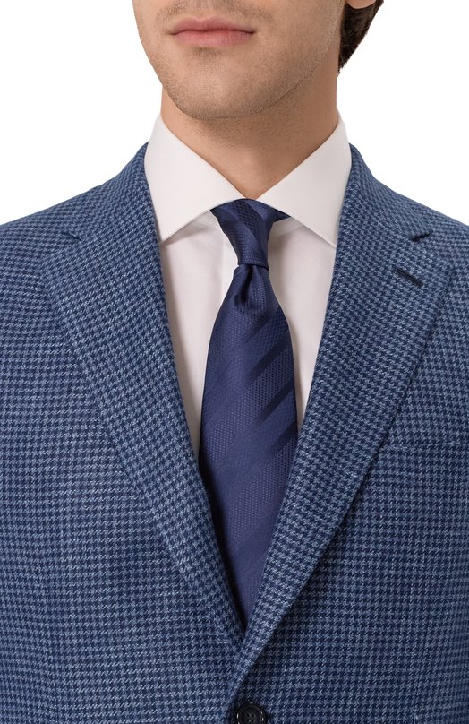 Шелковый галстук Brunello Cucinelli MR8460018 Синий  MR8460018 Фото 2