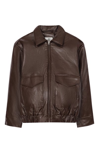 Утепленная куртка из экокожи MM6, арт. M61045/MM08L