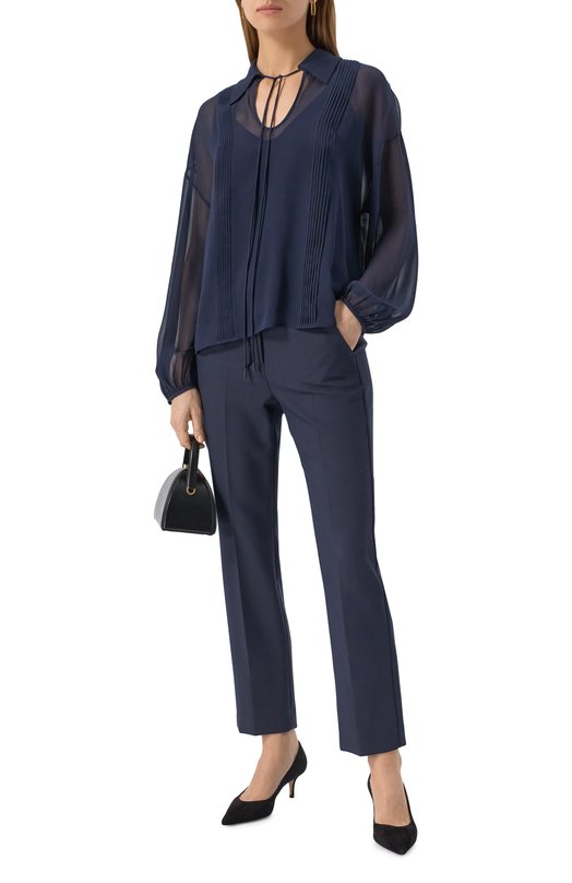 Шелковая блузка Max Mara Studio VALDAI Синий  VALDAI Фото 2