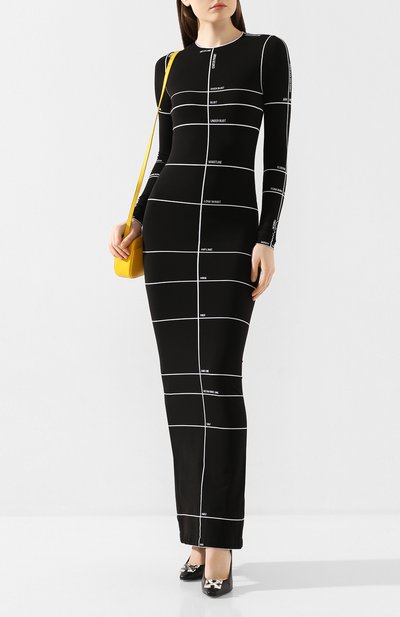 Платье-макси VETEMENTS черного цвета по цене 89950 руб., арт. SS20DR247 1379/W/BLACK, фото 2 Платье-макси VETEMENTS, арт. SS20DR247 1379/W/BLACK, фото 2