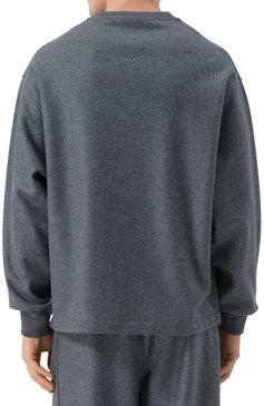 Мужской шерстяной свитшот JIL SANDER темно-серого цвета, арт. J61GU0002/J40045 | Фото 4 (Длина (для топов): Стандартные; Материал сплава: Проставлено; Рукава: Длинные; Драгоценные камни: Проставлено; Материал внешний: Шерсть; Мужское Кросс-КТ: свитшот-одежда; Принт: Без принта; Стили: Минимализм, Спорт-шик)
