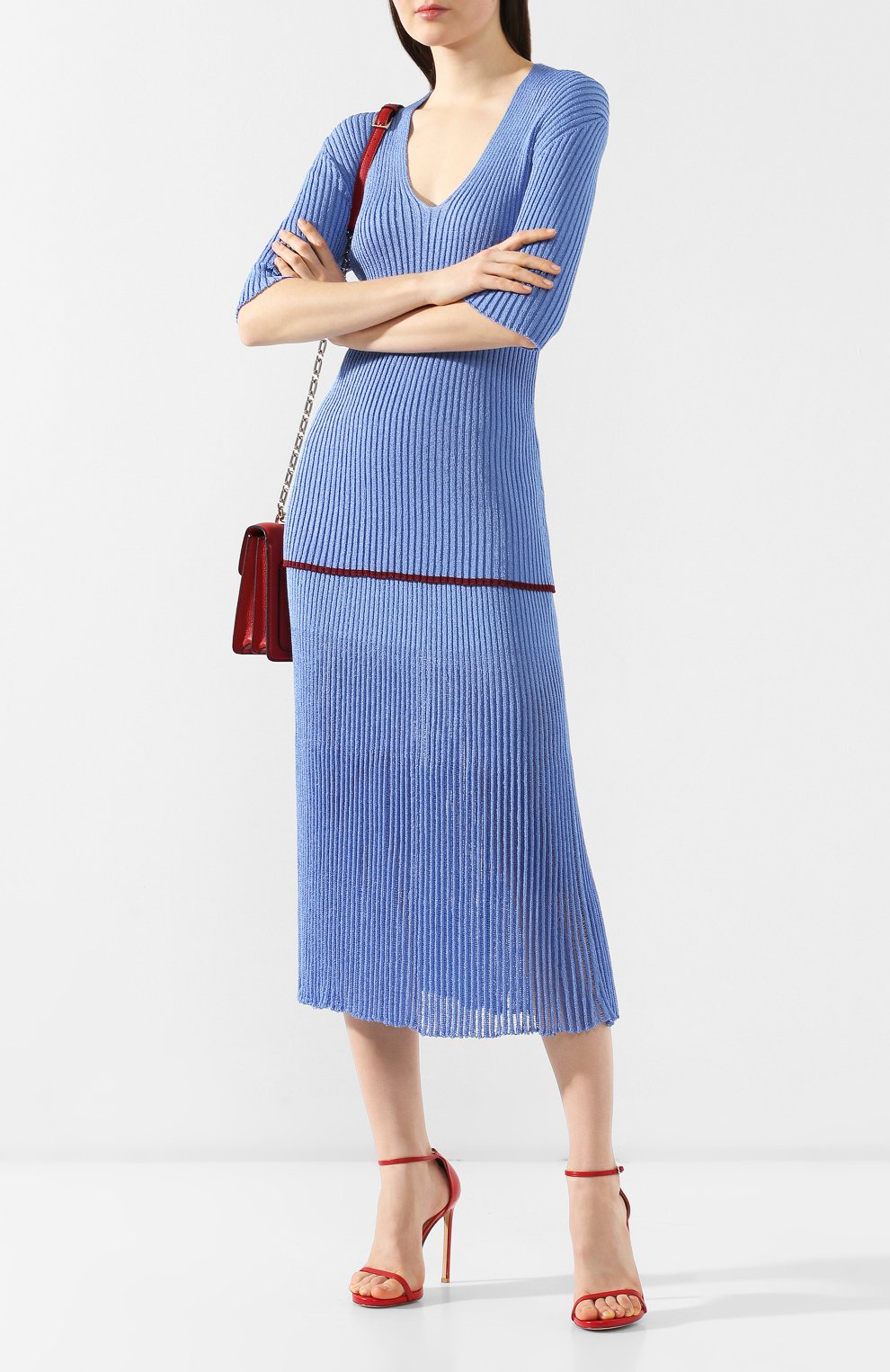 Юбка из вискозы VICTORIA BECKHAM, арт. SK KNT 3714 PSS19 DRAPE GAUZE, фото 2