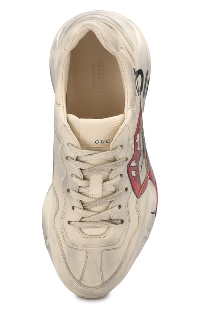 Кожаные кроссовки rhyton  GUCCI, арт. 552093/A9L00, фото 5