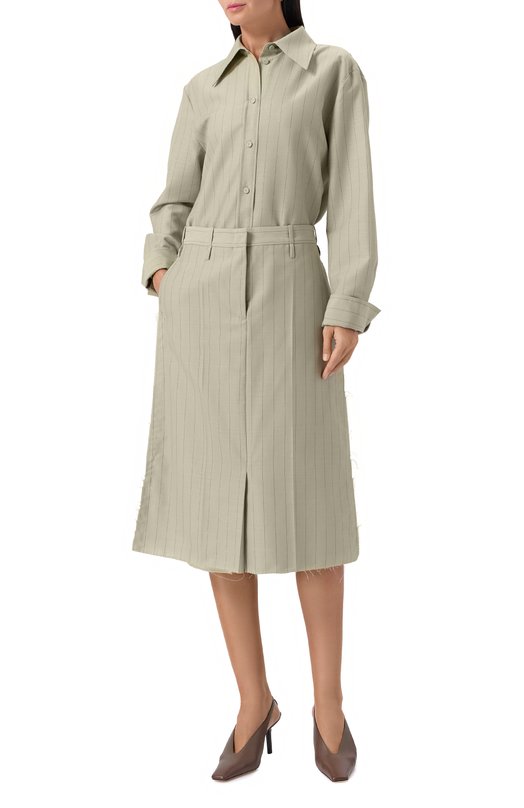 Шерстяная рубашка Jil Sander J02DL0255/J40275 Зелёный  J02DL0255/J40275 Фото 2