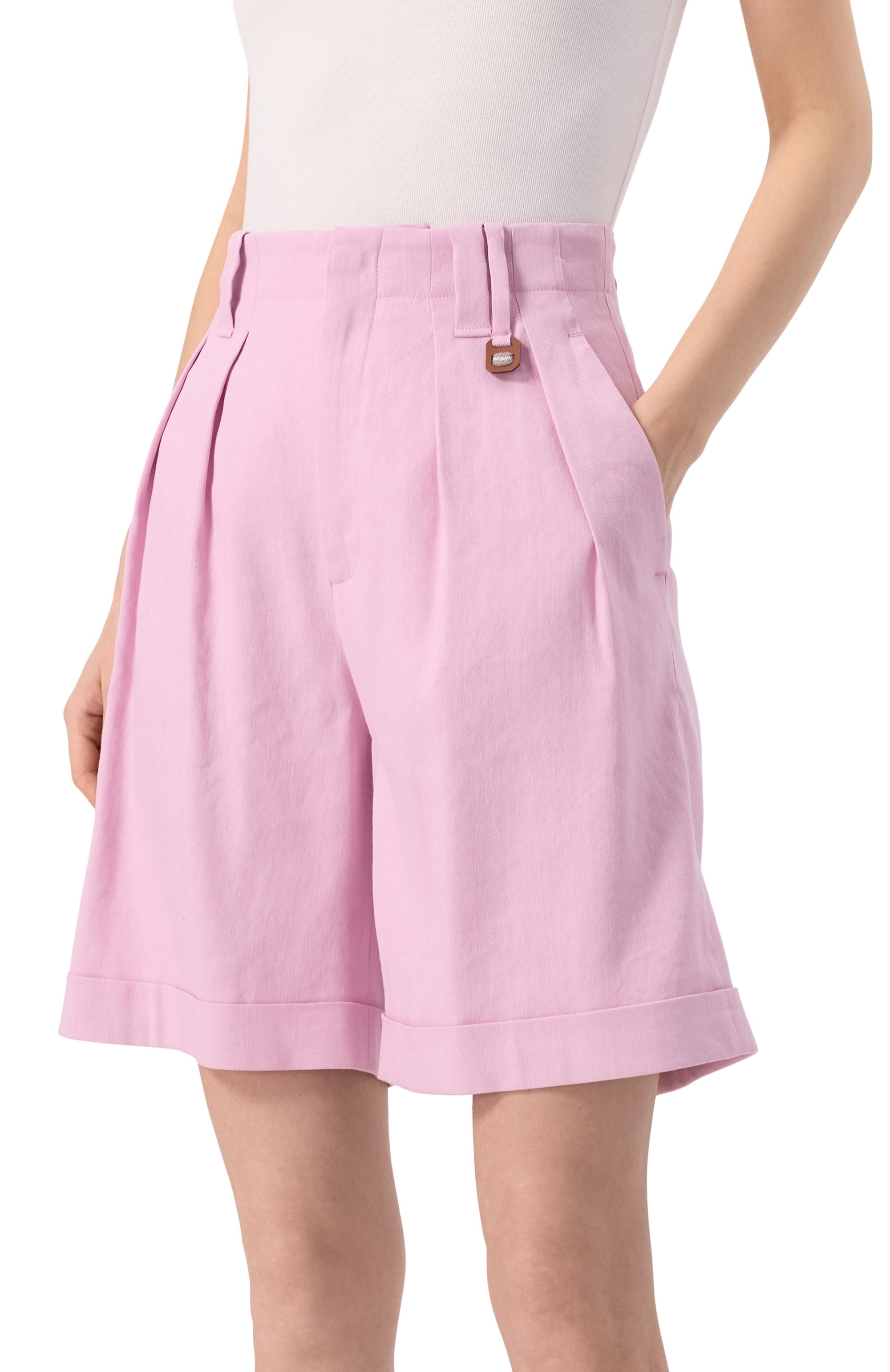 Шорты изо льна и вискозы LORENA ANTONIAZZI, арт. E2534PA97A/3347, фото 3