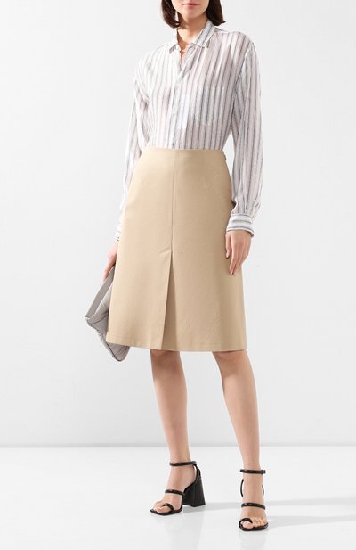 Хлопковая юбка MAISON MARGIELA бежевого цвета по цене 54650 руб., арт. S29MA0480/S52585, фото 2 Хлопковая юбка MAISON MARGIELA, арт. S29MA0480/S52585, фото 2