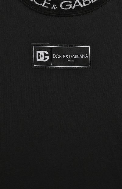 Хлопковая футболка DOLCE & GABBANA черного цвета по цене 19800 руб., арт. L4JTE0/G7M4F/2-6, фото 3 Хлопковая футболка DOLCE & GABBANA, арт. L4JTE0/G7M4F/2-6, фото 3