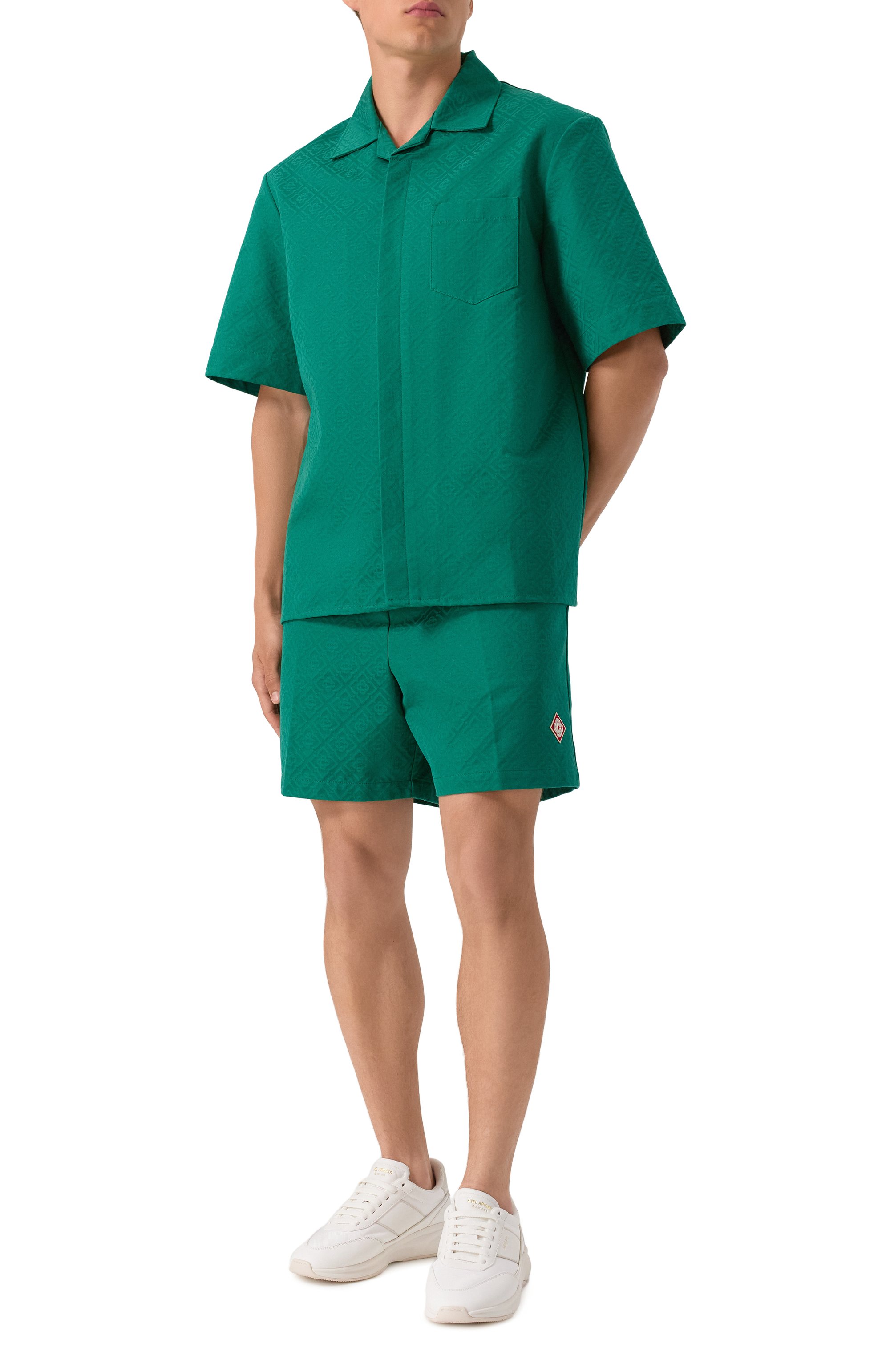 Хлопковая рубашка CASABLANCA зеленого цвета по цене 96550 руб., арт. MPF25-SH-167-02, фото 2 Хлопковая рубашка CASABLANCA, арт. MPF25-SH-167-02, фото 2