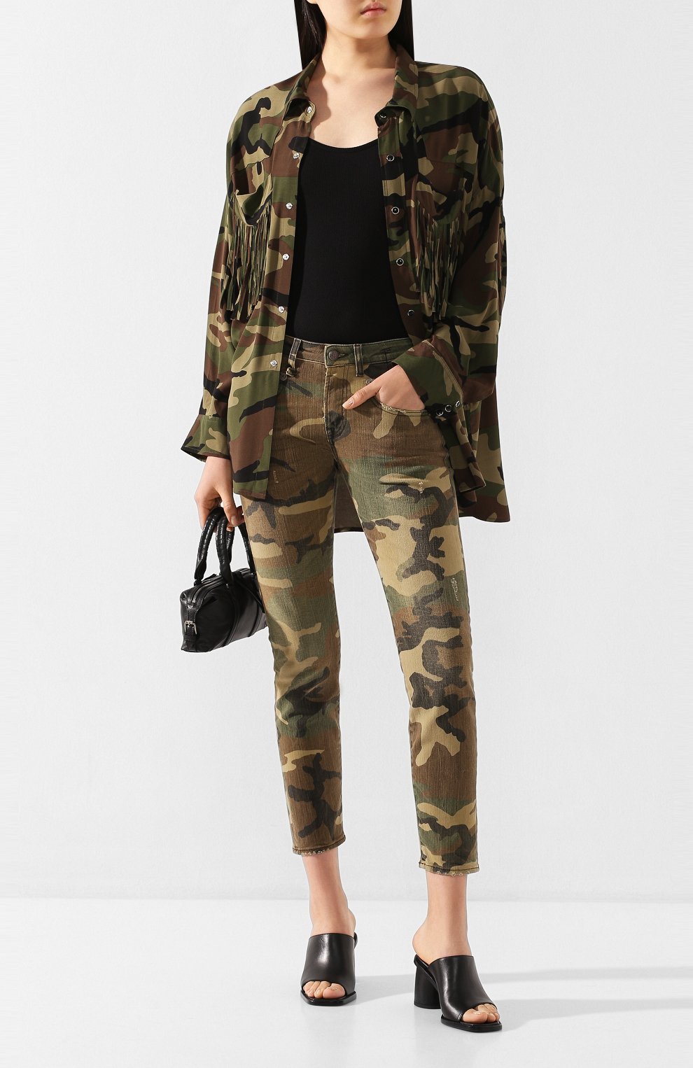 Джинсы R13 хаки цвета по цене 52500 руб., арт. R13W0086-078B, фото 2 Джинсы R13, арт. R13W0086-078B, фото 2