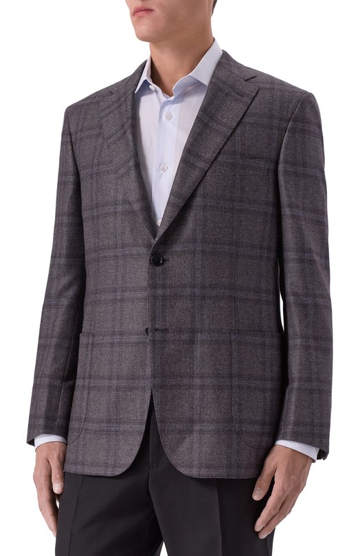 Пиджак из шелка и кашемира Brioni RG0D0L/0D405 Серый  RG0D0L/0D405 Фото 4