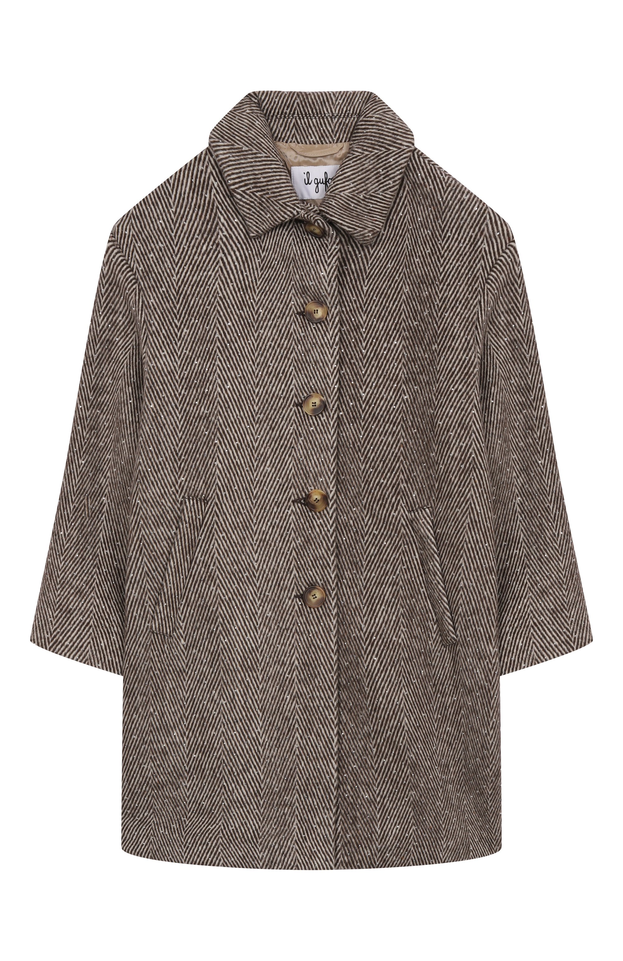 Пальто IL GUFO коричневого цвета по цене 48350 руб., арт. A25GGP0010W5017/10-14, фото 1 Пальто IL GUFO, арт. A25GGP0010W5017/10-14, фото 1