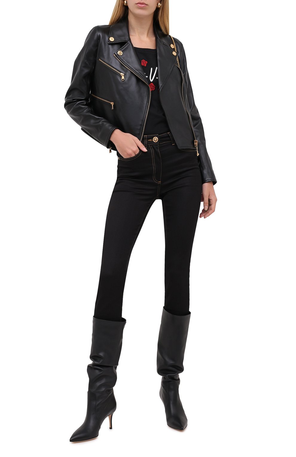 Джинсы VERSACE черного цвета по цене 79950 руб., арт. A84996/A235996, фото 3 Джинсы VERSACE, арт. A84996/A235996, фото 3