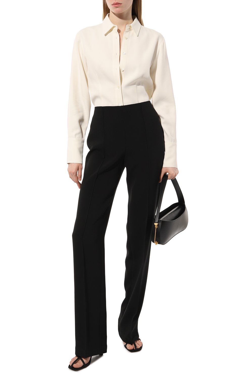 Шелковые брюки CHAPURIN черного цвета по цене 75000 руб., арт. P/15585/27863-м/SS23, фото 2 Шелковые брюки CHAPURIN, арт. P/15585/27863-м/SS23, фото 2