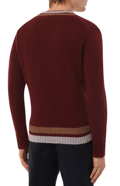 Шерстяной пуловер L.B.M. 1911 бордового цвета по цене 38300 руб., арт. 6359/49592, фото 4 Шерстяной пуловер L.B.M. 1911, арт. 6359/49592, фото 4
