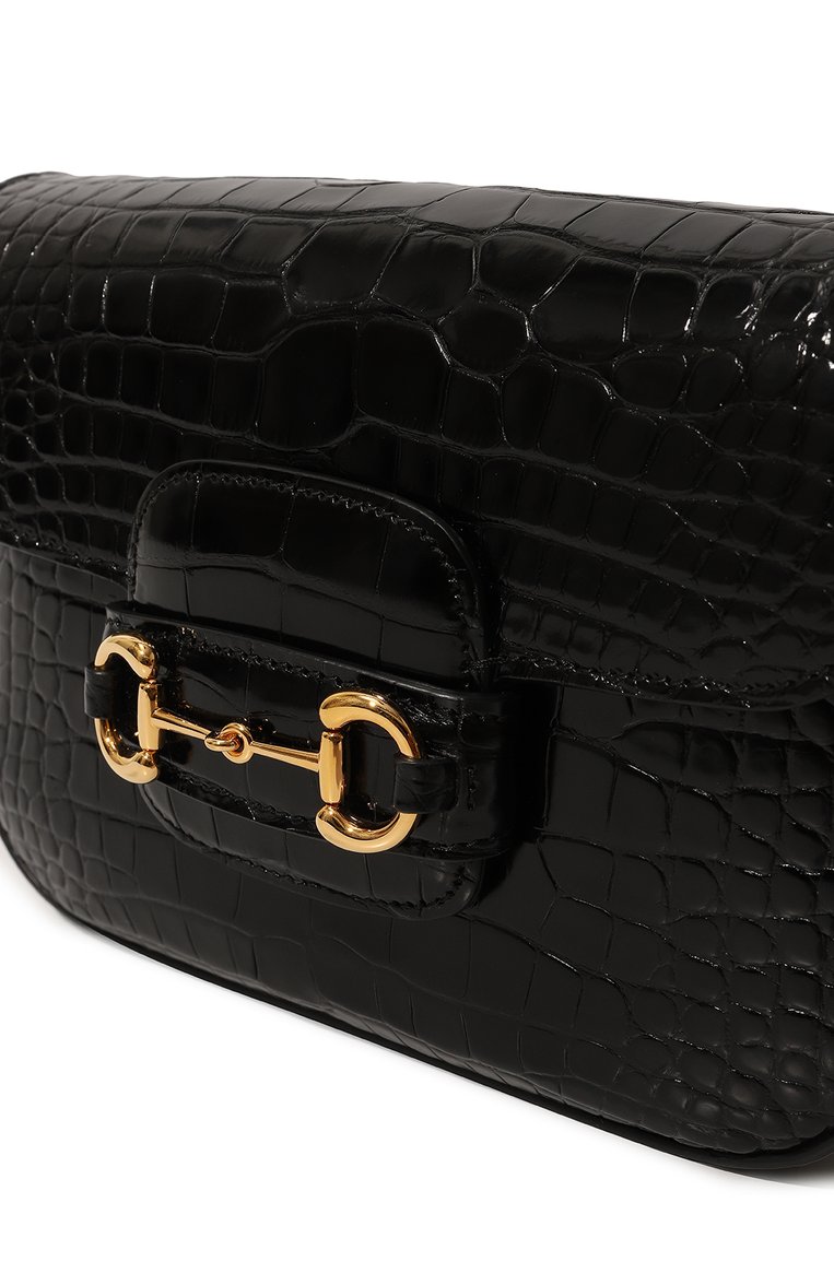 Женская сумка gucci horsebit 1955 GUCCI черного цвета, арт. 658574 EV4CG | Фото 3 (Материал: Экзотическая кожа, Натуральная кожа; Размер: mini; Ремень/цепочка: На ремешке; Сумки-технические: Сумки через плечо; Нос: Не проставлено; Автоматизация ТО: Проставлено; Автоматизация состава: Проставлено)