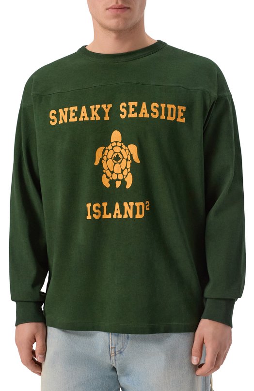 Хлопковый свитшот Dsquared2 S74GD1537/D20103 Зелёный  S74GD1537/D20103 Фото 3