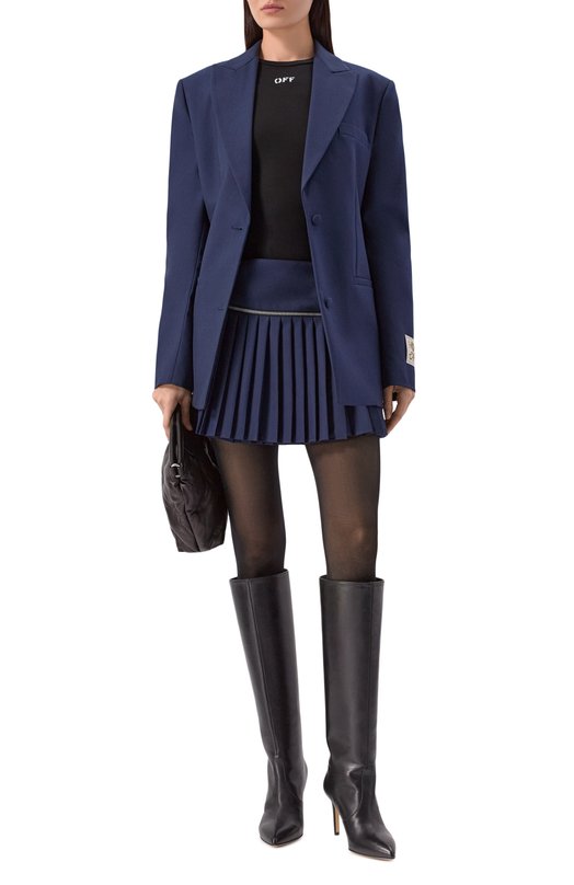 Плиссированная юбка Off-White 0WCU01FF25FAB001 Синий  0WCU01FF25FAB001 Фото 2