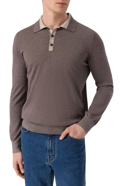 Поло из кашемира и шелка ZILLI коричневого цвета по цене 171500 руб., арт. KBP001M0342VMIC03, фото 3 Поло из кашемира и шелка ZILLI, арт. KBP001M0342VMIC03, фото 3