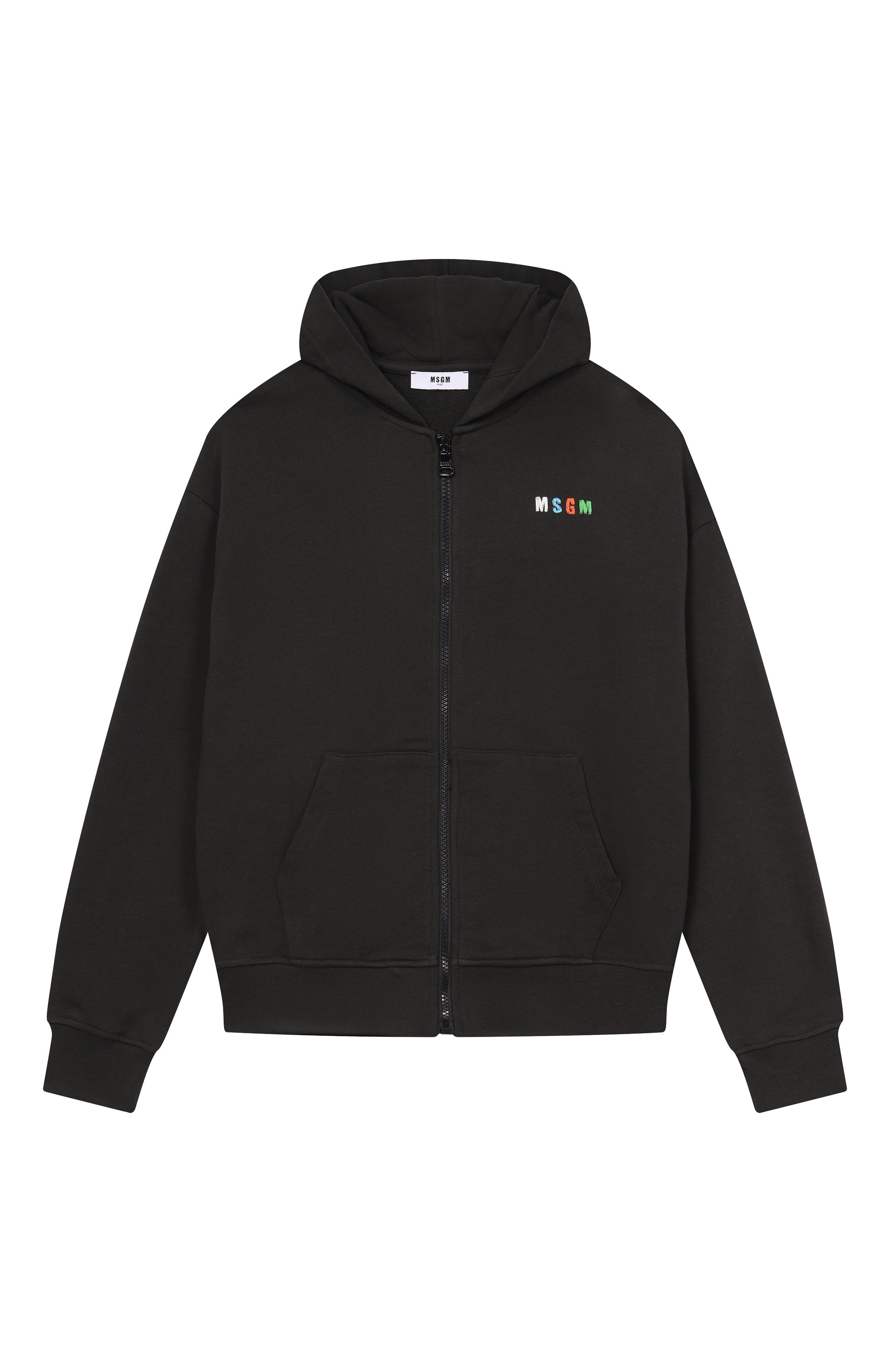 Хлопковая толстовка MSGM KIDS черного цвета по цене 15400 руб., арт. S6MSJBZH238, фото 1 Хлопковая толстовка MSGM KIDS, арт. S6MSJBZH238, фото 1