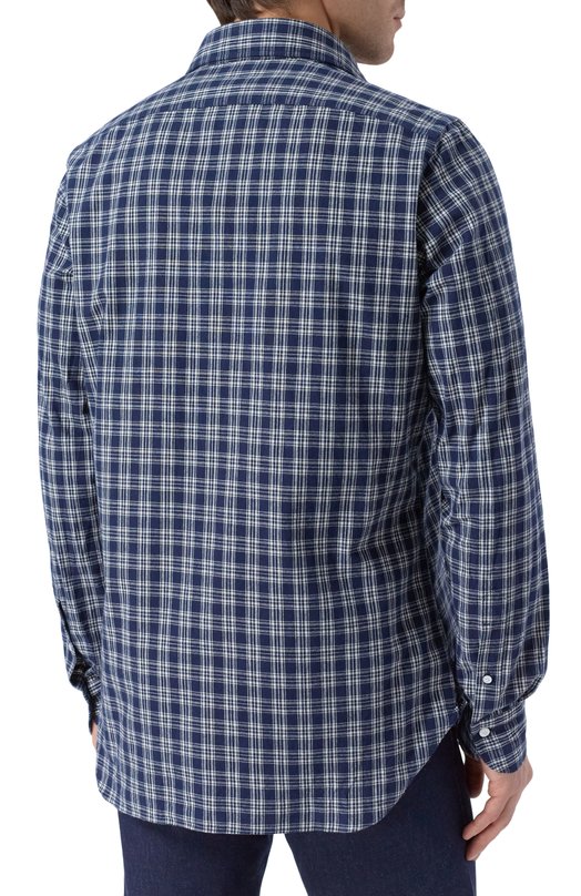 Хлопковая рубашка Finamore 1925 NAP0LI/A5093 Синий  NAP0LI/A5093 Фото 4