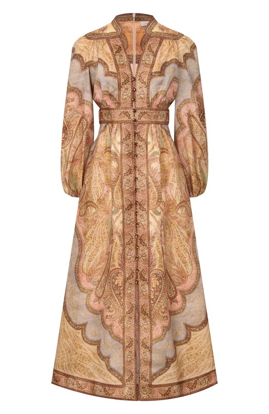 Льняное платье Zimmermann 5753DRS262 Коричневый 5753DRS262